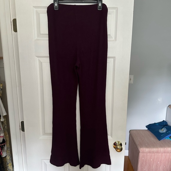 Express High-waisted Ribbed Flare Lounge-pants - Picture 3 of 4